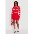 thumbnail image 1 of Women's Chenille Heart Patterned Brushed Knit Cropped Cardigan, 1 of 5