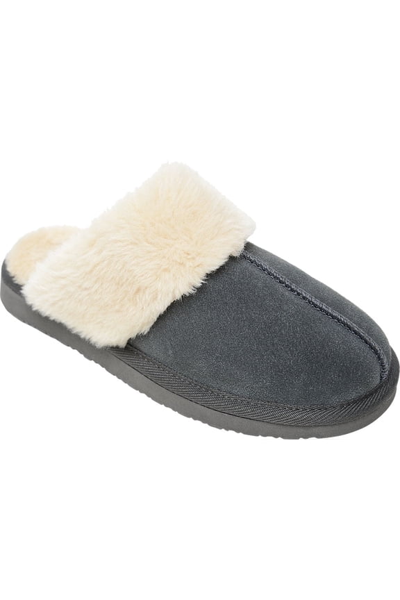 Minnetonka Moccasin Chesney Scuff Slippers for Ladies - Charcoal - 11M