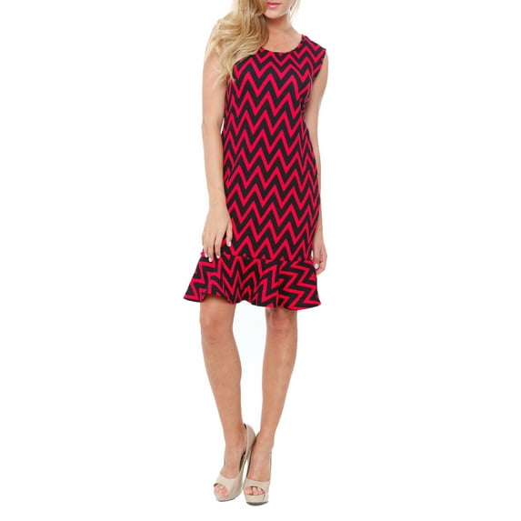 Women's Chevron Printed Trumpet Hem Dress