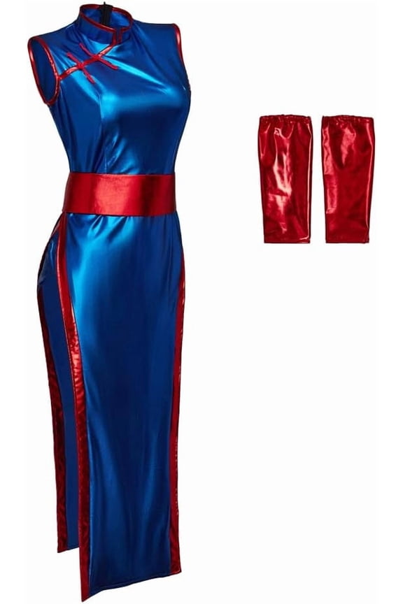 Women's Chi Chi Cheongsam Sexy Blue Dress Suit