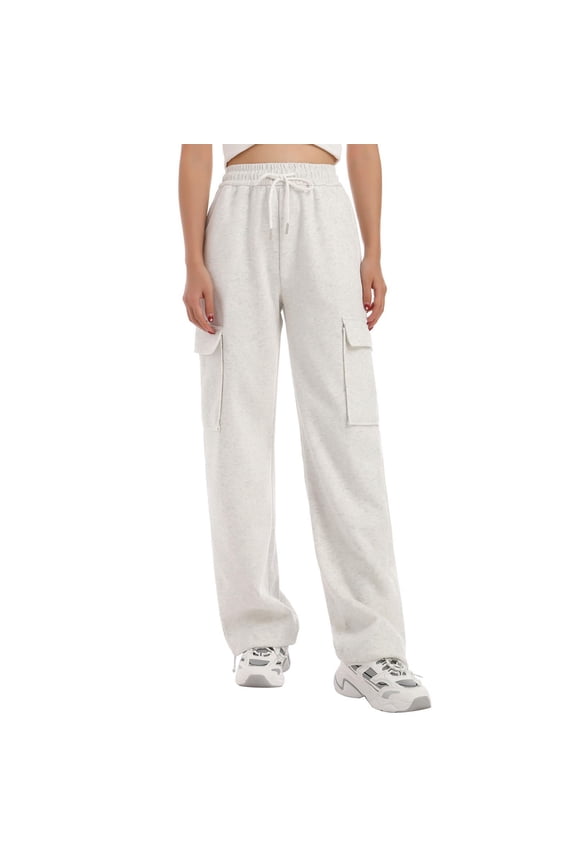 Women's Chic Loose Fit Sweatpants Women's Solid Color Four Seas Longg Beted Loose Waist With Pocket Sports Outdoor Dance Casual Straight Underpants Elegant Slim Fit Full Elegant Pants for Women
