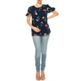 thumbnail image 1 of Women's Chic Ruffle Sleeve Blouse – Round Neck, Solid and Print Styles, 1 of 2