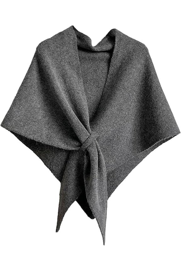 Women's Chic Shawl with Loop, Soft Oversized Scarf Wrap for Daily Wear, Solid Color Versatile Poncho Style