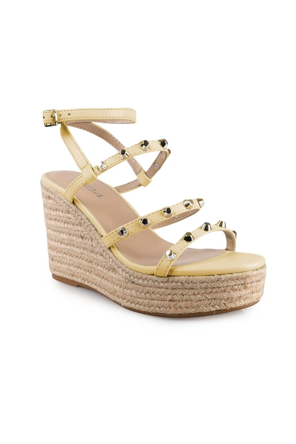 Women's Chic Strappy Espadrilles Platform Wedge Casual Sandals