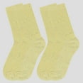 thumbnail image 1 of Women's Chic Style Solid Speckled Crew Socks Non Slip Cotton for Casual 2 Pairs - Yellow, 1 of 6