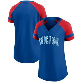 Women's Chicago Cubs Royal Oversized Spirit Jersey V-Neck T-Shirt