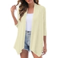 thumbnail image 1 of Women's Chiffon Blouses Lightweight Open Front Cardigan 3/4 Sleeve Cover Ups Shrugs Shawls and Wraps Kimono Jacket Coat, 1 of 8