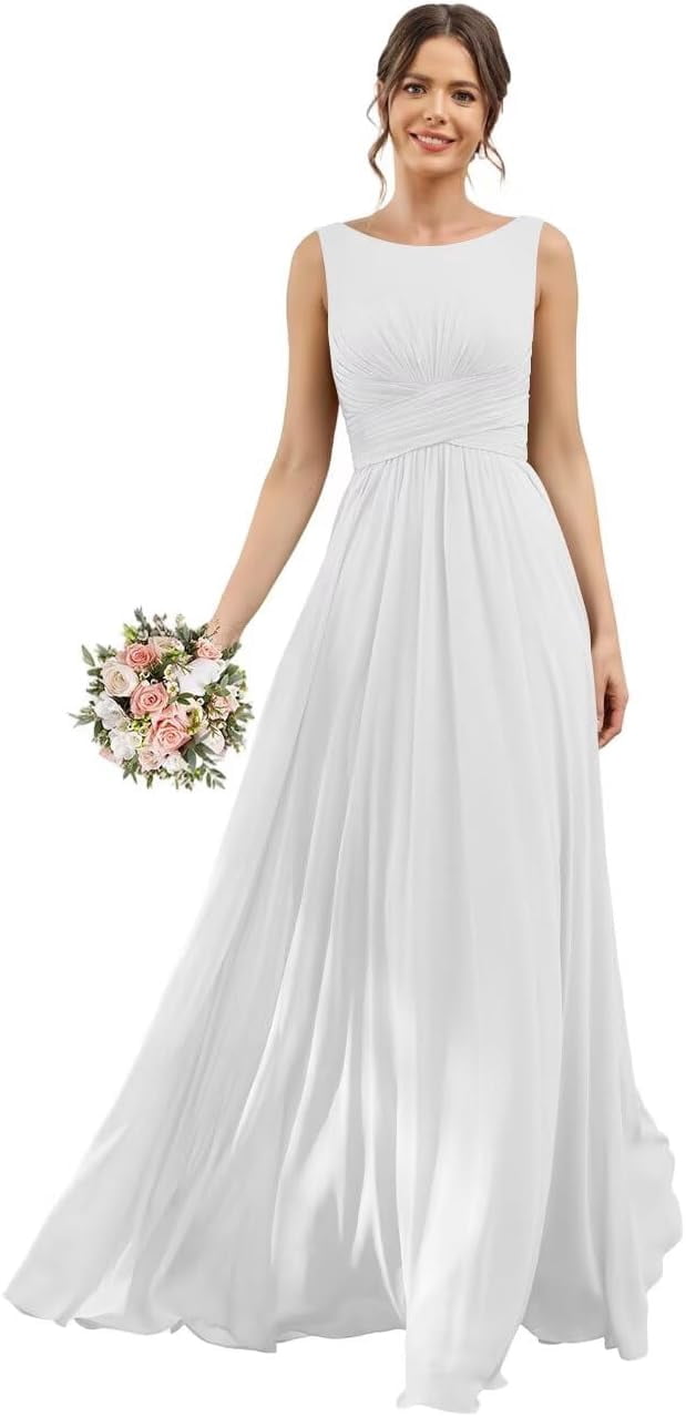 a line scoop neck bridesmaid dress LYQDRSS Women's Chiffon Dresses with Pocket Formal Evening Zu062, Size: 18 Plus, Clear Color:Light Lavender