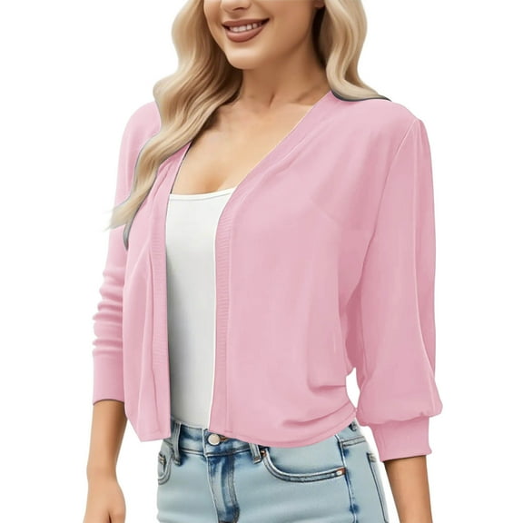 Women's Chiffon Cardigan Long Sleeve Casual Tops Blouse Cardigan