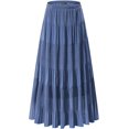 thumbnail image 1 of Women's Chiffon Elastic High Waist Pleated A-Line Flared Maxi Skirts, 1 of 5