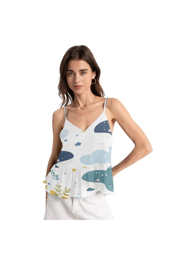 Women's Chiffon Halter Top - Lightweight, Breathable, Adjustable Design for Various Occasions，Dolphin
