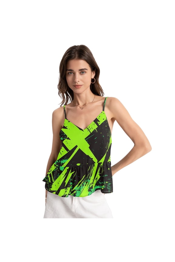 Women's Chiffon Halter Top - Lightweight, Breathable, Adjustable Design for Various Occasions，Vector Graphic Design