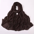thumbnail image 1 of Women's Chiffon Hijab Scarf with Metal Chain Trim - Lightweight Flowy Headwrap for Muslim Women, Modest Fashion Shawl for Daily & Formal Wear - Coffee, 1 of 9