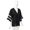 thumbnail image 1 of Women's Chiffon Kimono Cardigan 3/4 Sleeve Summer Beachwear Cover Ups Loose Blouse Tops for Go Out or Beach vacation Wear with Beachwear or Dress, 1 of 8