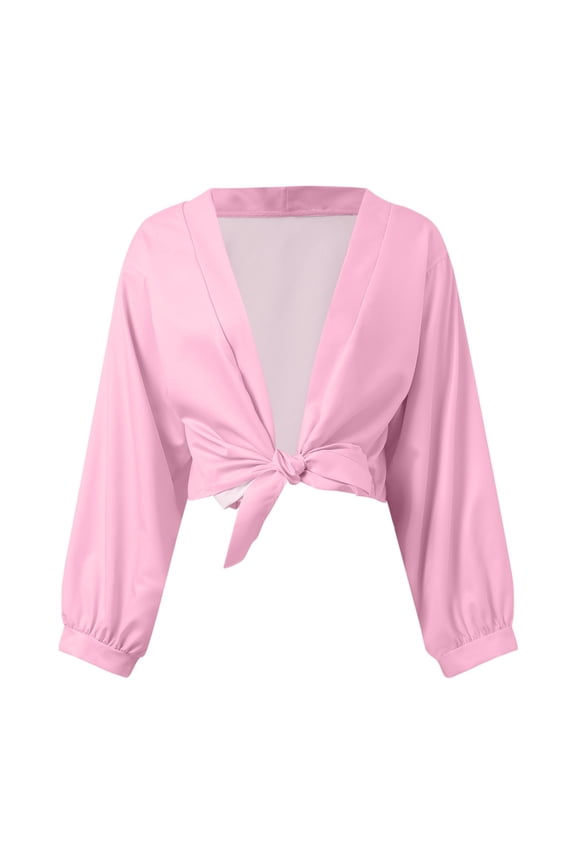 Women’s Chiffon Ruffle Sleeve Shawl Cardigan Lightweight Open Front Tie Front Summer Sheer Mesh Gradient Top