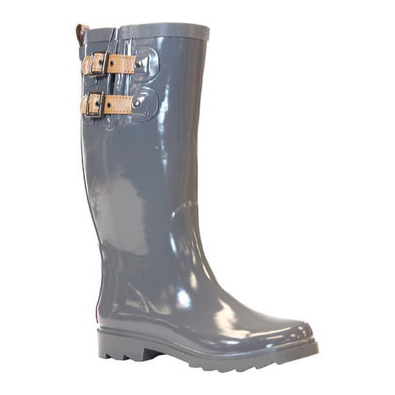 chooka women's tall rain boot, charcoal, 7 m us