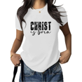 thumbnail image 1 of Women's "Christ Is Born" Graphic Breathable T Shirt Casual Comfortable Short Sleeve Round Neck White S-5XL, 1 of 5