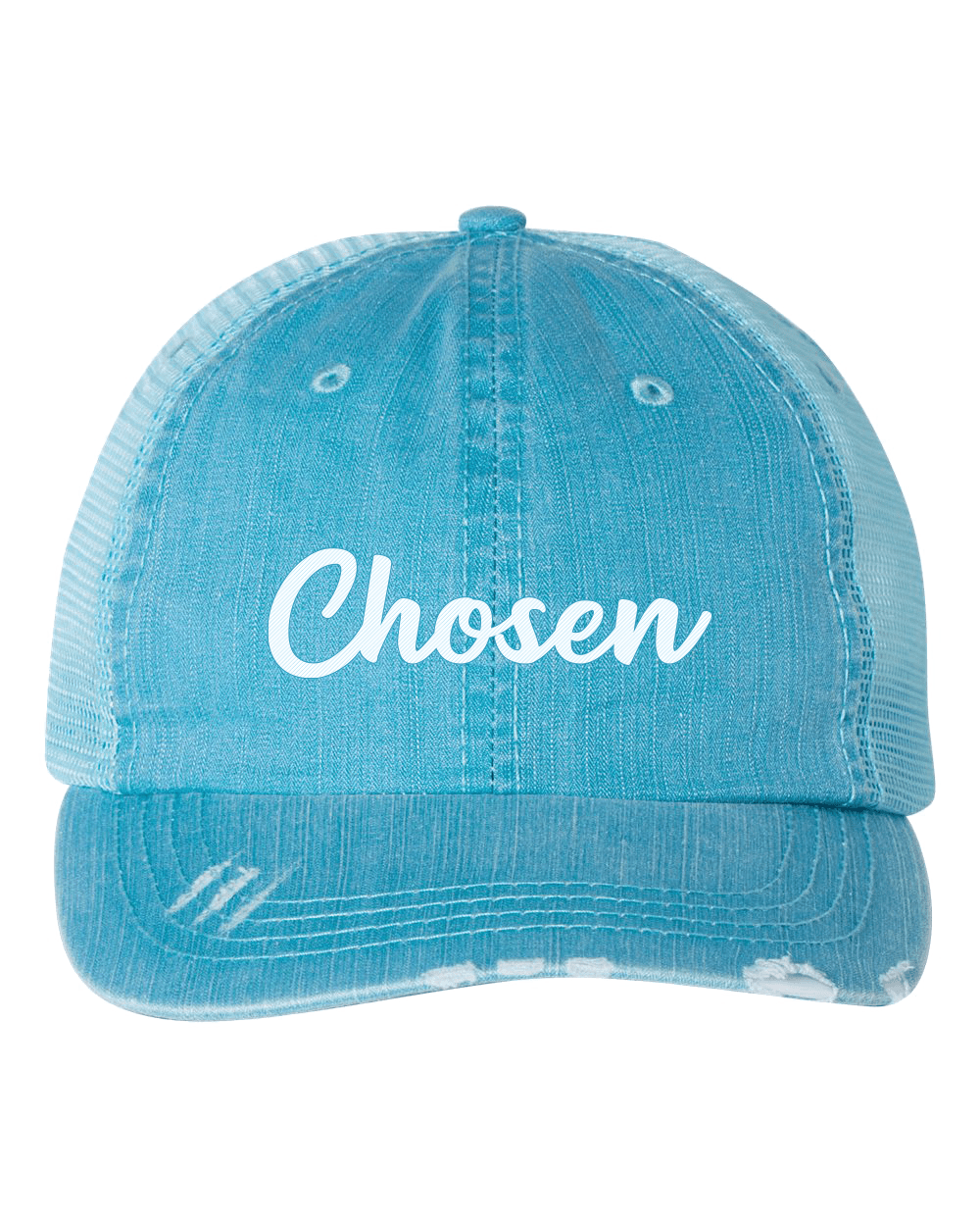 Women's Christian Chosen Embroidered Baseball Cap, Blue