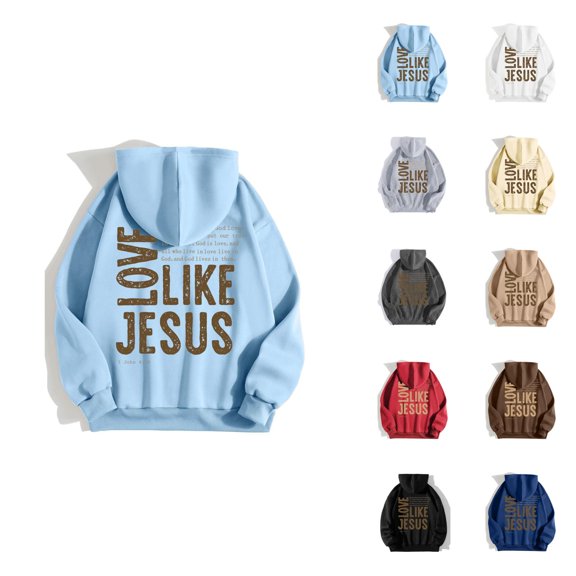 Women's Christian Hoodie 2026 Bible Verse Christian Hooded Sweatshirt Long Sleeve Y2K Graphic Pullover Top with Pockets