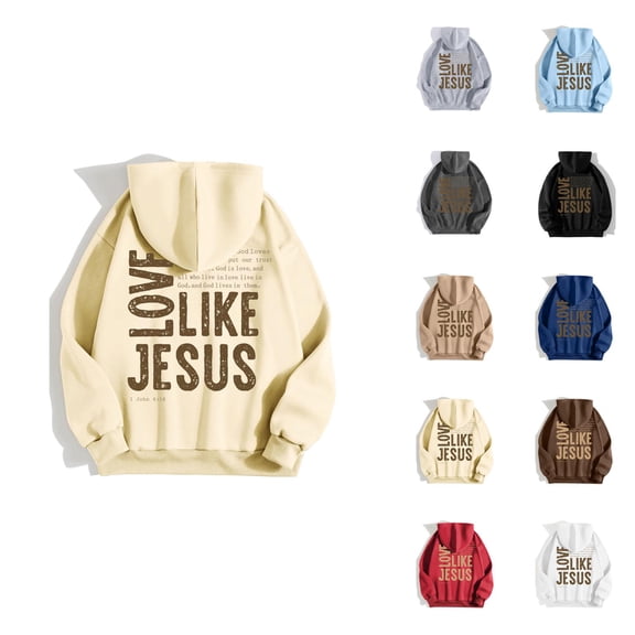 Women's Christian Hoodie 2026 Bible Verse Christian Hooded Sweatshirt Long Sleeve Y2K Graphic Pullover Top with Pockets