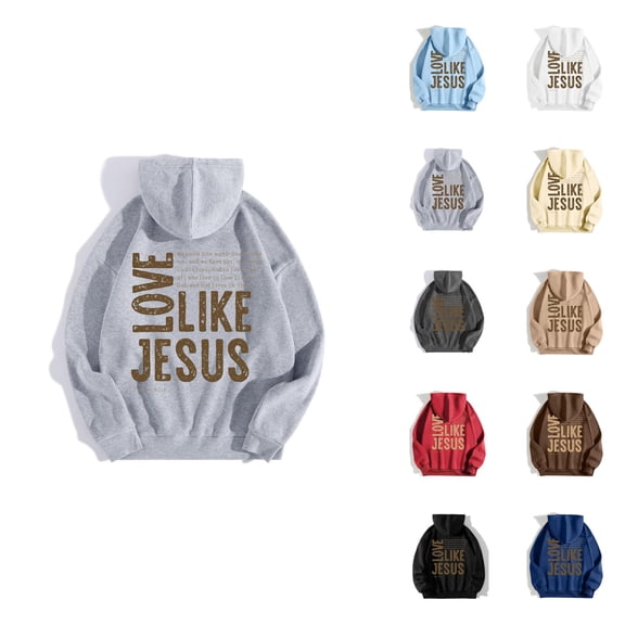 Women's Christian Hoodie 2026 Bible Verse Christian Hooded Sweatshirt Long Sleeve Y2K Graphic Pullover Top with Pockets