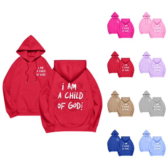 Women's Christian Hoodie 2026 Fall Winter Long Sleeve Y2K Graphic Bible Verse Hooded Sweatshirt with Pockets Pullover Top