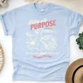 thumbnail image 1 of Women's Christian T-Shirt – Riding with Purpose Jeremiah 29:11 Graphic Tee, Cowgirl on Horse, Light Blue, Size 2XL, 1 of 6