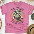 thumbnail image 1 of Women's Christian T-Shirt – This Cowgirl Loves Jesus Graphic Tee, Western Faith Style, Heliconia, Size XL, 1 of 6