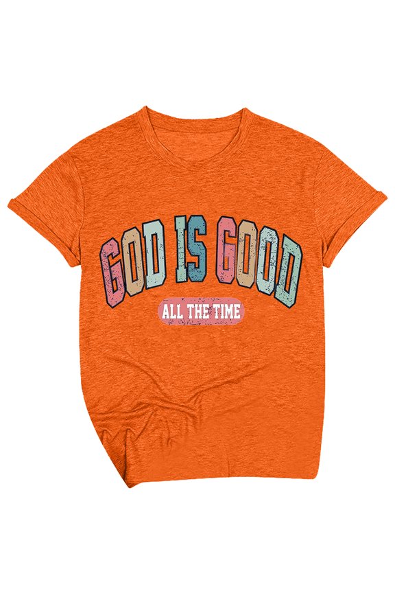 Women's Christian T Shirts Letter Printed Short Sleeve Round Neck Tops Faith Inspirational Trendy Casual Pullover Tees