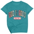 thumbnail image 1 of Women's Christian T Shirts Letter Printed Short Sleeve Round Neck Tops Faith Inspirational Trendy Casual Pullover Tees, 1 of 4