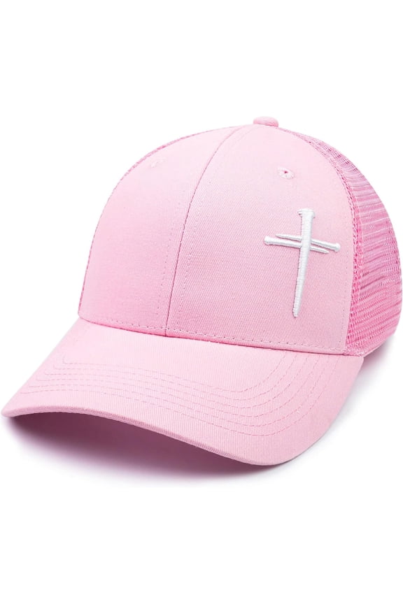 Women's Christian Trucker Hat, Cross Embroidery Faith Hat, Christian Gifts for Women, Adjustable Cotton Cap for Church