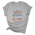 thumbnail image 1 of Women's Christian Where The Lord Is Freedom Patriotic Fourth of July Independence Day Short Sleeve T-shirt Graphic Tee Graphic Tee-Sports Grey-xl, 1 of 4