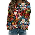 thumbnail image 1 of Women's Christmas 3D Graphic Sweatshirts Long Sleeve Crewneck Casual Loose Soft Comfy Holiday Pullover Shirts Tops, 1 of 6