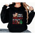 thumbnail image 1 of Women's Christmas Animal Graphic Jolliest Chipmunks Tee T-Shirt Print Top Hooded long-sleeved Black S-2XL, 1 of 7