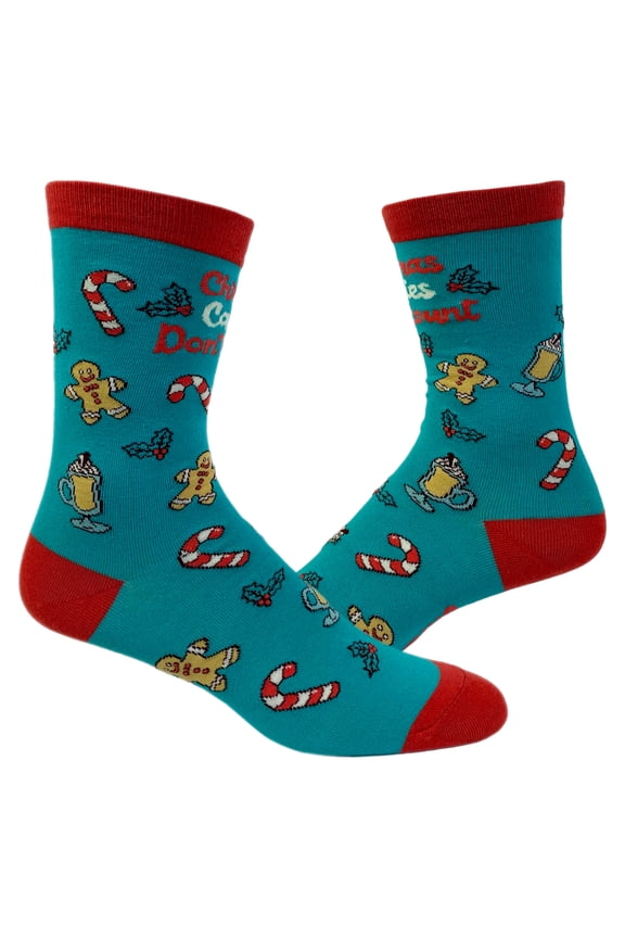 Women's Christmas Calories Don't Count Socks Funny Cookies Food Novelty Graphic Footwear
