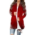 thumbnail image 1 of Women's Christmas Cardigan Relaxed Fit Jackets Open-Front Long Sleeve Sweater Cardigans Comfort Casual Thermal Cardigans Spring Outfits Pullover Fall Winter Christmas Clothes, 1 of 4