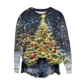 thumbnail image 1 of Women's Christmas Clothing Loose Graphic Sweatshirt Crewneck Long Sleeve Xmas Holiday Festive Tops for Women (2XL, Gold), 1 of 6