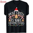 thumbnail image 1 of Women's Christmas Cookies Graphic Comfortable T Shirt Casual Short Sleeve Round Neck Top Black S-5XL, 1 of 5