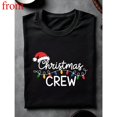 thumbnail image 1 of Women's Christmas Crew Graphic Comfortable T Shirt Cotton Short Sleeve Round Neck Top Black S-5XL, 1 of 5