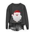 thumbnail image 1 of Women’s Christmas Crewneck Sweatshirt Loose Fit Long Sleeve Holiday Pullover Cute Santa Graphic Top Festive Fall Winter Graphic Tee for Seasonal Celebrations, 1 of 8