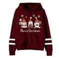 thumbnail image 1 of Women's Christmas Doll Snowflake Print Hoodie Long Sleeve Pullover Sweatshirt, 1 of 2