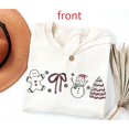 thumbnail image 1 of Women's Christmas Doodles Tee Snowman Tree Snowflake Minimal Graphic Holiday Top White S-5XL, 1 of 1