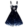 thumbnail image 1 of Women's Christmas Dresses - Formal Dress for Women, Womens Vintage Christmas Dress Xmas Snowflake Print Dresses Sleeveless Tunic Pleated Dress, 1 of 3