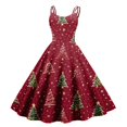 Christmas Costumes Woman 2024 Spaghetti Strap Dresses Christmas Tree