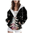 thumbnail image 1 of Women's Christmas Fashion Graphic Zip-Up Hoodie Festival Oversized Long Sleeve Sweatshirt Jacket with Pockets(M-3XL), 1 of 2