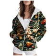 thumbnail image 1 of Women's Christmas Fashion Graphic Zip-Up Hoodie Festival Oversized Long Sleeve Sweatshirt Jacket with Pockets(M-3XL), 1 of 2