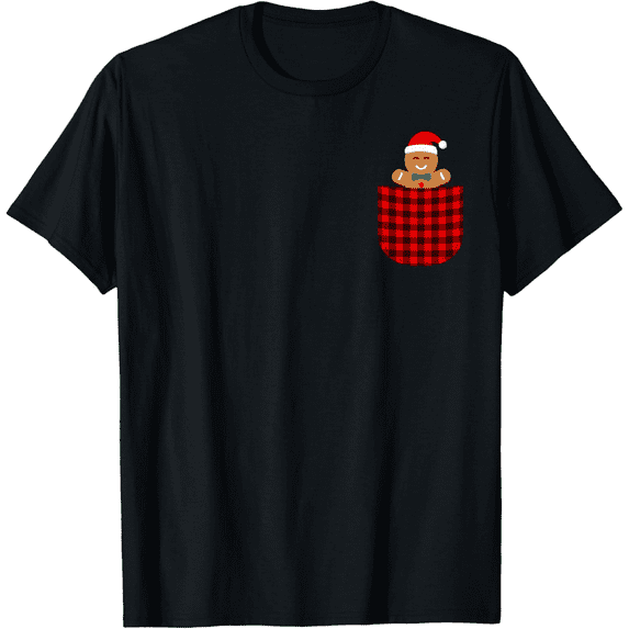 Women’s Christmas Gingerbread Man Graphic Tee – Cute Holiday Short Sleeve T-Shirt