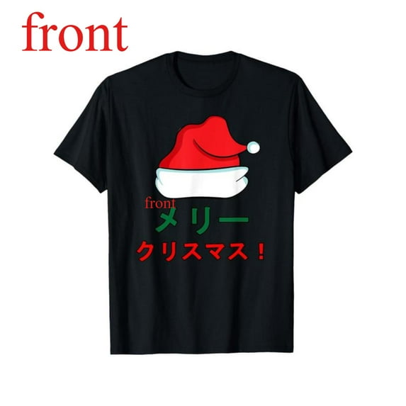 Women's Christmas Graphic Cotton T Shirt Casual Comfortable Short Sleeve Round Neck Top Black S-5XL