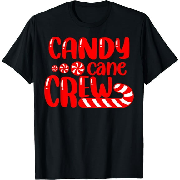 Women’s Christmas Holiday T-Shirt, Candy Cane and Lights Print Casual Party Tee