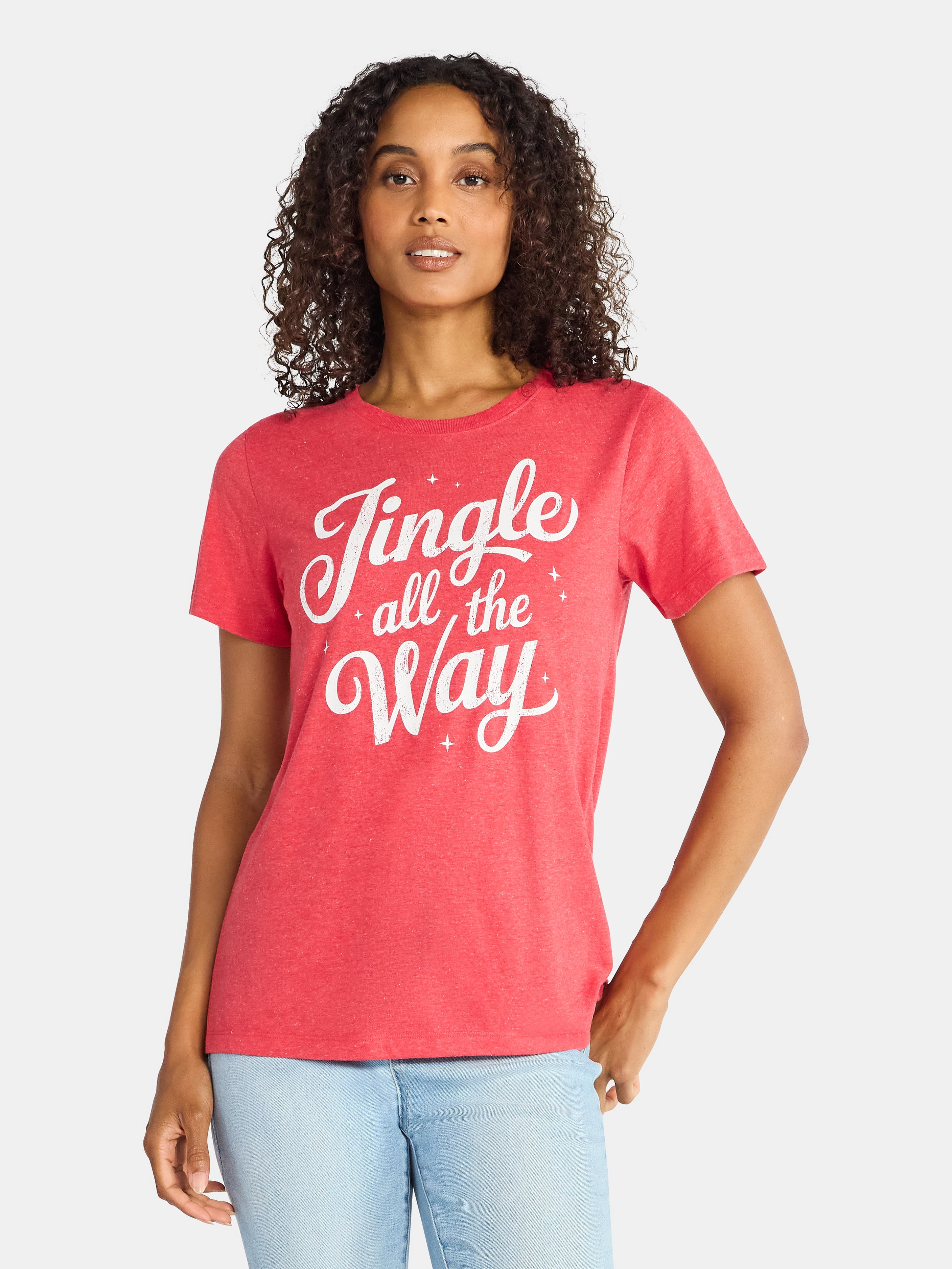 Christmas Women's Jingle Graphic Tee from Holiday Time, Sizes S-XXXL